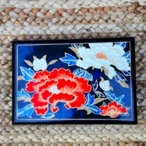 Vintage 70s Chinese Asian Oriental Plastic Trinket Jewelry Makeup Box